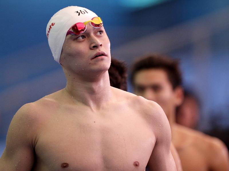 China's Sun Yang leaves the pool deck following the men's 4x200m freestyle relay heats at the World Swimming Championships in Gwangju, South Korea, in 2019. China's Sun Yang leaves the pool deck following the men's 4x200m freestyle relay heats at the World Swimming Championships in Gwangju, South Korea, in 2019.