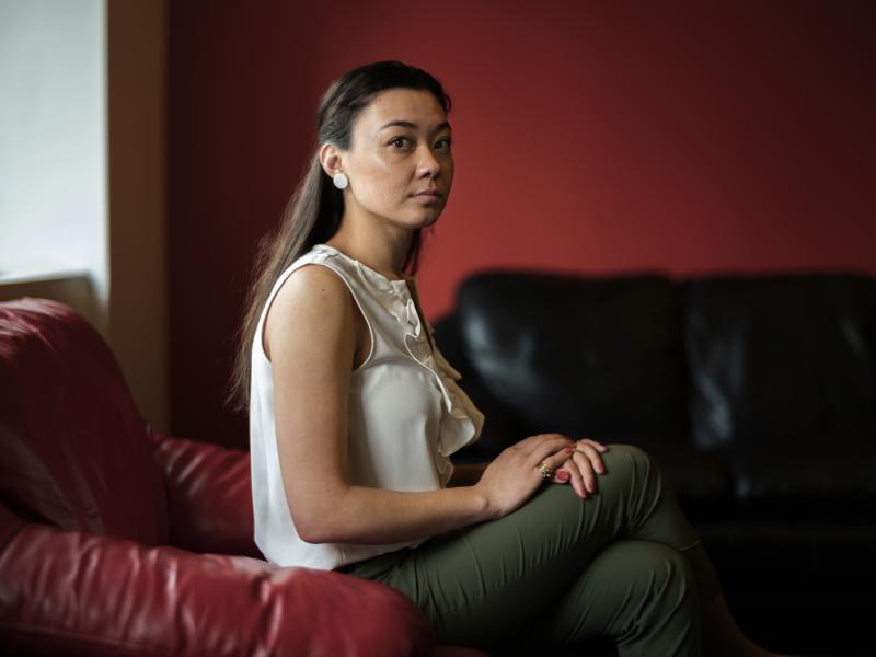 Chanel Miller poses for a portrait before her interview on Sept. 23 at NPR's bureau in New York City. Miller was sexually assaulted by Brock Turner in 2015. The lenient sentence Turner received elicited widespread controversy and helped inspire new legisl Chanel Miller poses for a portrait before her interview on Sept. 23 at NPR's bureau in New York City. Miller was sexually assaulted by Brock Turner in 2015. The lenient sentence Turner received elicited widespread controversy and helped inspire new legisl