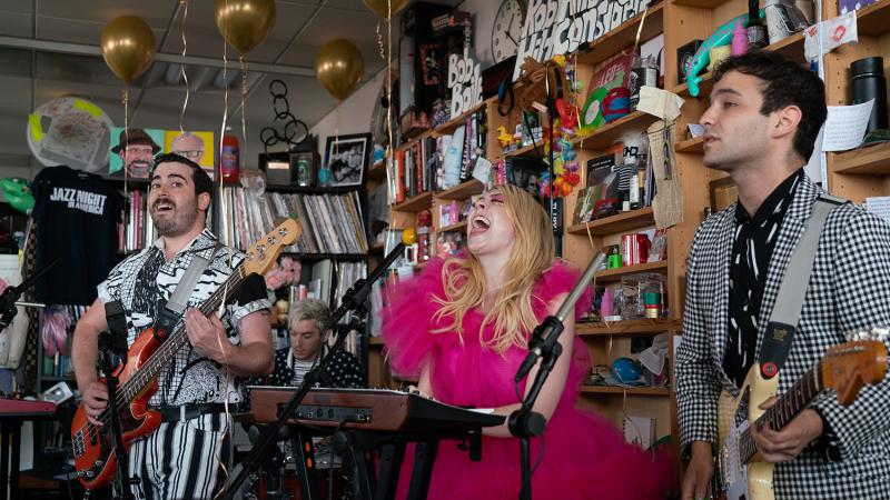 Charly Bliss plays a Tiny Desk Concert (Bob Boilen/NPR). Charly Bliss plays a Tiny Desk Concert (Bob Boilen/NPR).