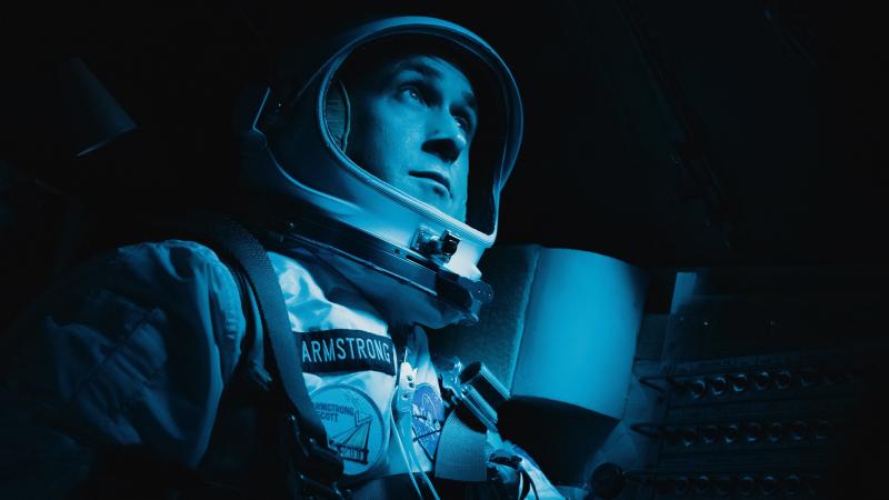 Ryan Gosling plays astronaut Neil Armstrong in Damien Chazelle's new film, First Man. Ryan Gosling plays astronaut Neil Armstrong in Damien Chazelle's new film, First Man.