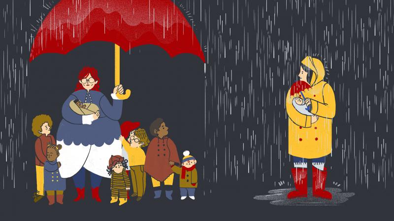 There aren't many options for child care. There aren't many options for child care.