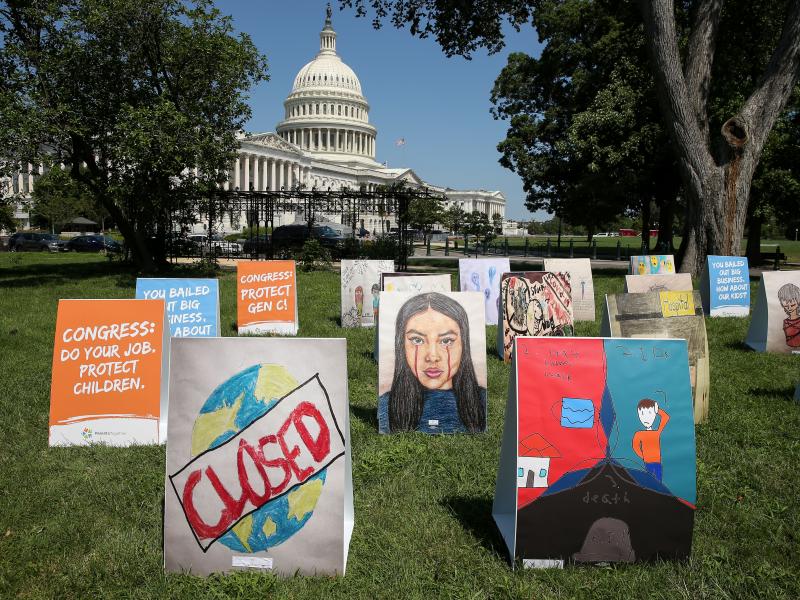 An installation of children's art is set up outside the Capitol on Wednesday. Kids can develop "severe" symptoms from the coronavirus, the Centers for Disease Control and Prevention said in a report released Friday. An installation of children's art is set up outside the Capitol on Wednesday. Kids can develop "severe" symptoms from the coronavirus, the Centers for Disease Control and Prevention said in a report released Friday.
