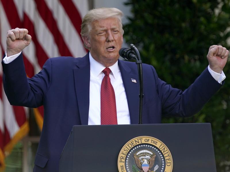 President Trump speaks during a news conference in the Rose Garden of the White House, on Tuesday. President Trump speaks during a news conference in the Rose Garden of the White House, on Tuesday.