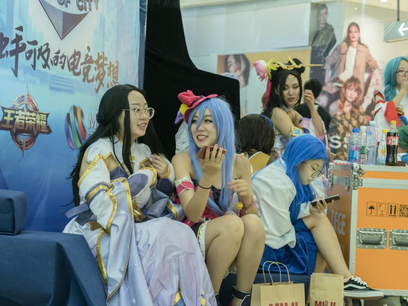 Young women cosplay as the main characters of the mobile game Arena of Valor in Tianjin, China, in October. More than half the game's players in China are female. Young women cosplay as the main characters of the mobile game Arena of Valor in Tianjin, China, in October. More than half the game's players in China are female.