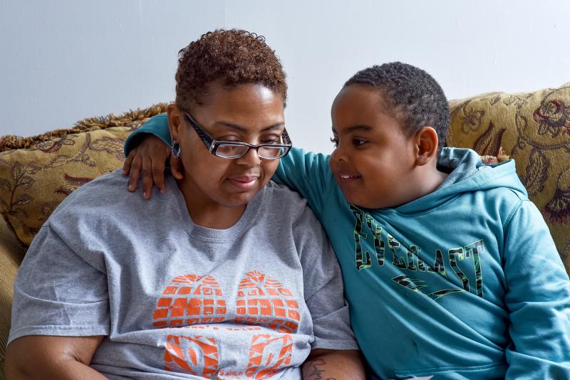 Shereese Hickson was diagnosed with multiple sclerosis in 2012 and is unable to work. She supports herself and her son, Isaiah, on $770 a month. Shereese Hickson was diagnosed with multiple sclerosis in 2012 and is unable to work. She supports herself and her son, Isaiah, on $770 a month.