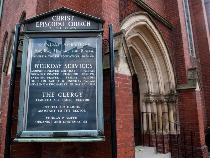 Christ Episcopal Church Georgetown in Washington, D.C. The church's rector, Reverend Timothy Cole, tested positive for the COVID-19 virus. Christ Episcopal Church Georgetown in Washington, D.C. The church's rector, Reverend Timothy Cole, tested positive for the COVID-19 virus.