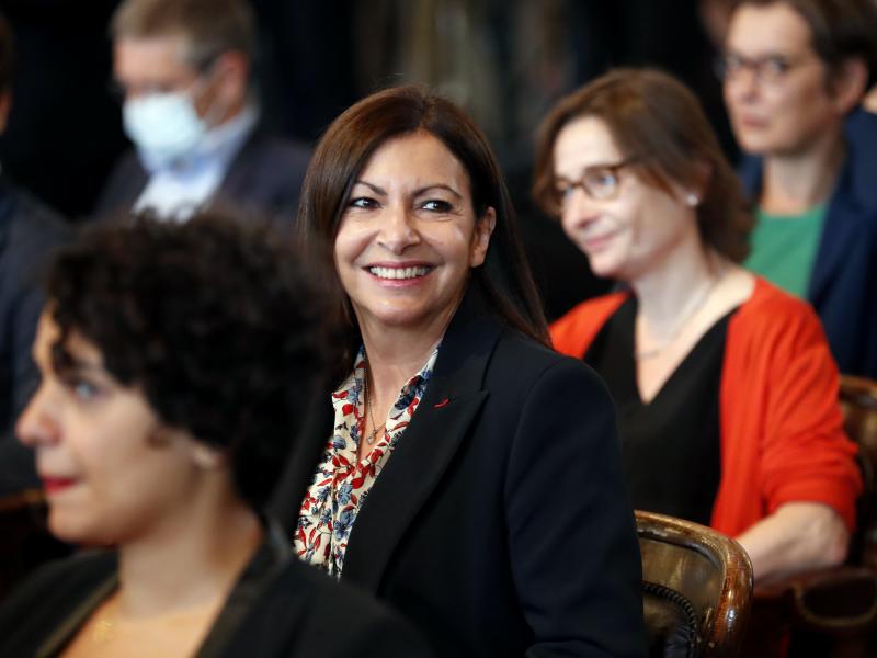 Paris Mayor Anne Hidalgo (center) at a Paris council meeting in July after winning reelection. Paris Mayor Anne Hidalgo (center) at a Paris council meeting in July after winning reelection.