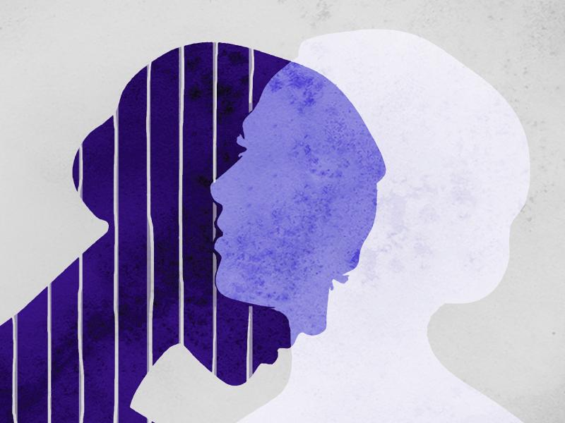 Illustration of overlapping female silhouettes Illustration of overlapping female silhouettes