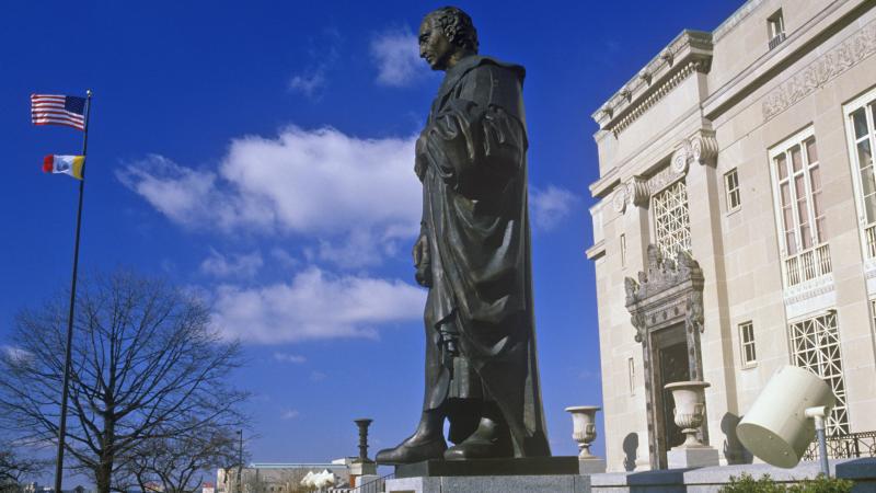 Columbus announced last week that it won't be closing for business, saying it prefers to emphasize Veterans Day instead. Here, a statue of Christopher Columbus is seen in a file photo, standing outside the Columbus City Hall. Columbus announced last week that it won't be closing for business, saying it prefers to emphasize Veterans Day instead. Here, a statue of Christopher Columbus is seen in a file photo, standing outside the Columbus City Hall.