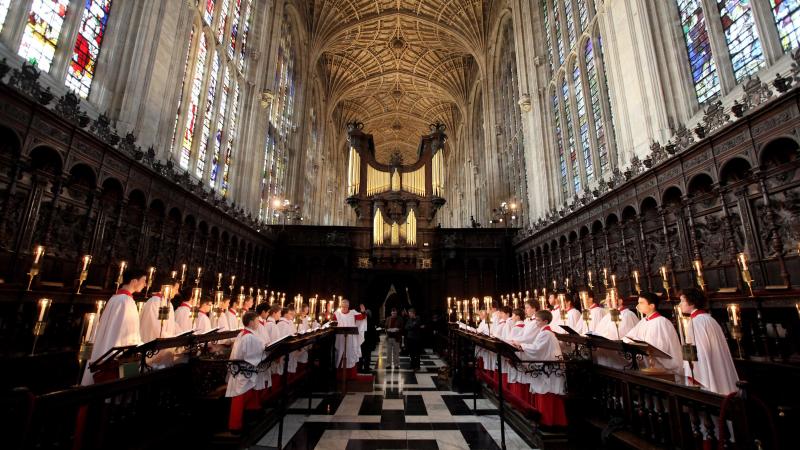 The Choir of King's College Cambridge conduct a rehearsal of their Christmas Eve service of A Festival of Nine Lessons and Carols in King's College Chapel on Dec. 11, 2010 in Cambridge, England. The Choir of King's College Cambridge conduct a rehearsal of their Christmas Eve service of A Festival of Nine Lessons and Carols in King's College Chapel on Dec. 11, 2010 in Cambridge, England.