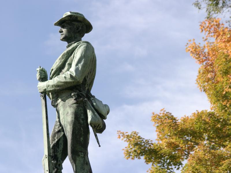 A statue of a Confederate soldier on Washington Street in Lewisburg, W.Va. A statue of a Confederate soldier on Washington Street in Lewisburg, W.Va.