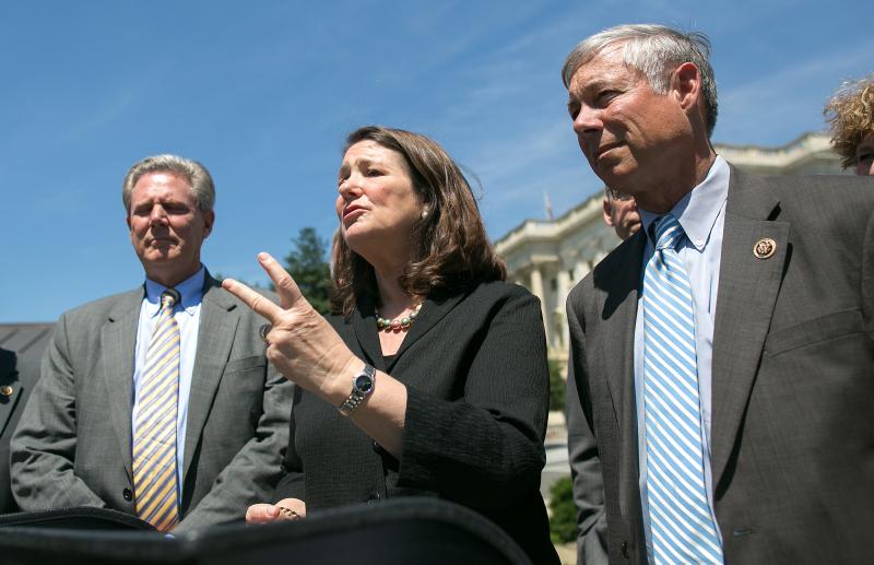 Rep. Diana DeGette, D-Colo., and Rep. Fred Upton (right), R-Mich., who have spearheaded the 21st Century Cures Act, speak after a 2015 House of Representatives vote in its favor. Rep. Diana DeGette, D-Colo., and Rep. Fred Upton (right), R-Mich., who have spearheaded the 21st Century Cures Act, speak after a 2015 House of Representatives vote in its favor.