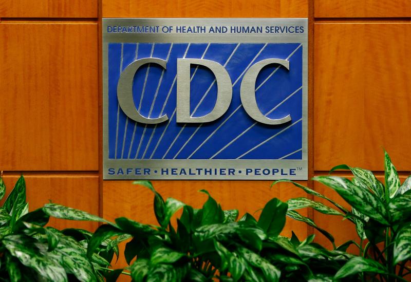 A podium with the logo for the Centers for Disease Control and Prevention at the Tom Harkin Global Communications Center in Atlanta. A podium with the logo for the Centers for Disease Control and Prevention at the Tom Harkin Global Communications Center in Atlanta.