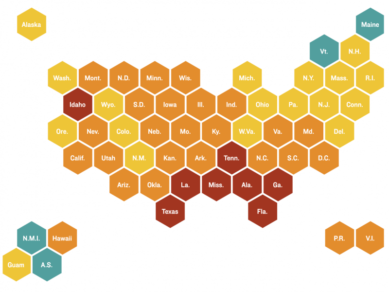 Map showing places in the U.S. with the greatest COVID-19 risk, as of Aug. 11 Map showing places in the U.S. with the greatest COVID-19 risk, as of Aug. 11