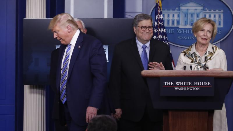 President Trump turns away from Dr. Deborah Birx, White House coronavirus response coordinator, as she says she had a low-grade fever over the weekend and was tested for coronavirus. President Trump turns away from Dr. Deborah Birx, White House coronavirus response coordinator, as she says she had a low-grade fever over the weekend and was tested for coronavirus.