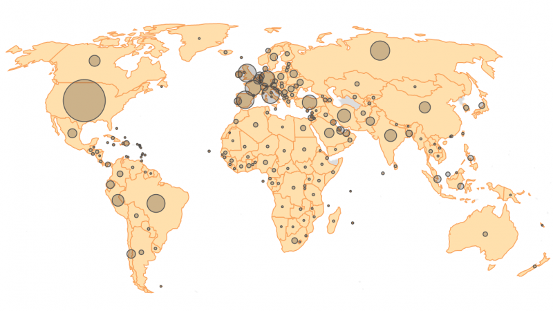 World map showing coronavirus cases by country (as of May 17) World map showing coronavirus cases by country (as of May 17)