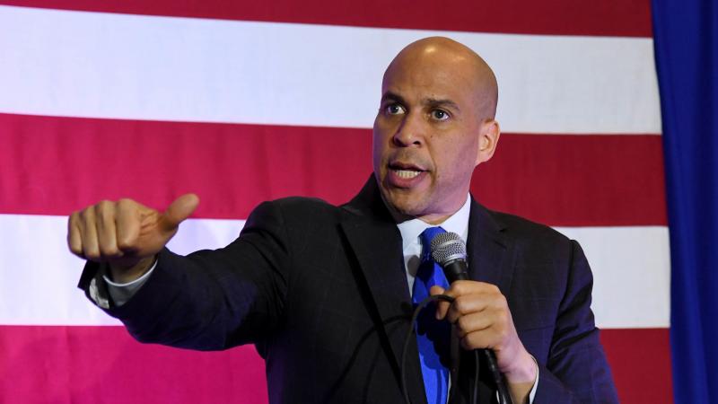 Sen. Cory Booker, D-N.J., speaks at an event in February in North Las Vegas, Nev., while campaigning for the 2020 Democratic presidential nomination. Sen. Cory Booker, D-N.J., speaks at an event in February in North Las Vegas, Nev., while campaigning for the 2020 Democratic presidential nomination.