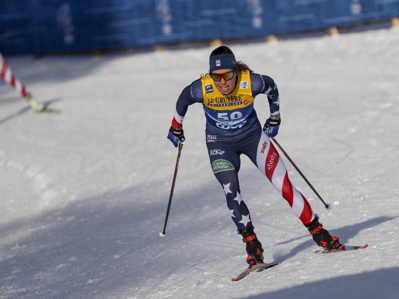 Rosie Brennan of the United States competes in a Tour de Ski, women's 10-kilometer freestyle, interval start cross-country ski event, in Dobbiaco (Toblach), Italy, on Jan. 5, 2021. She is planning to compete at the Beijing Winter Olympics next month. Rosie Brennan of the United States competes in a Tour de Ski, women's 10-kilometer freestyle, interval start cross-country ski event, in Dobbiaco (Toblach), Italy, on Jan. 5, 2021. She is planning to compete at the Beijing Winter Olympics next month.