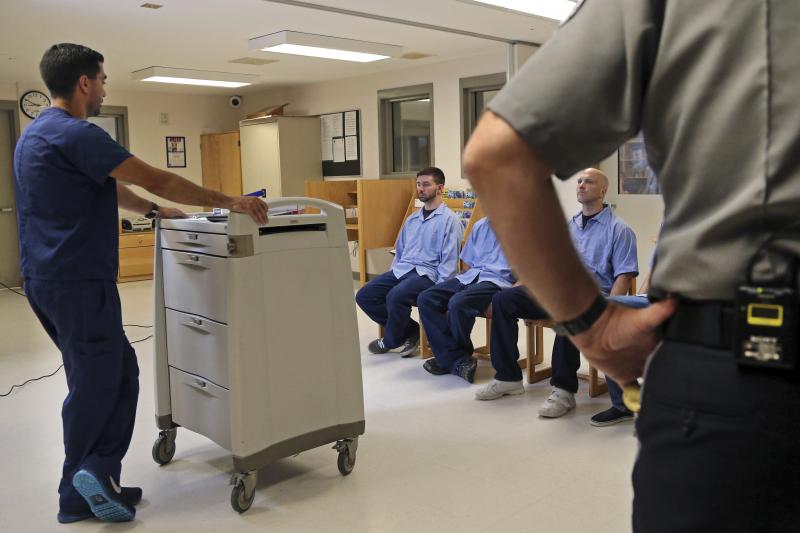 In Massachusetts last July, several Franklin County Jail inmates were watched by a nurse and a corrections officer after receiving their daily doses of buprenorphine, a drug that helps control opioid cravings. By some estimates, at least half to two-third In Massachusetts last July, several Franklin County Jail inmates were watched by a nurse and a corrections officer after receiving their daily doses of buprenorphine, a drug that helps control opioid cravings. By some estimates, at least half to two-third