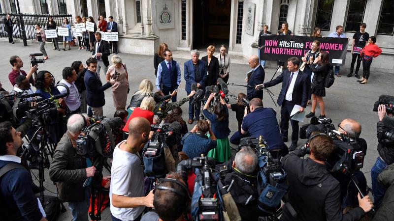 The Northern Ireland Human Rights Commission's chief commissioner, Les Allamby, speaks to members of the media outside of the Supreme Court in London on Thursday. The court said it could not rule on the commissions' challenge to Northern Ireland's strict The Northern Ireland Human Rights Commission's chief commissioner, Les Allamby, speaks to members of the media outside of the Supreme Court in London on Thursday. The court said it could not rule on the commissions' challenge to Northern Ireland's strict