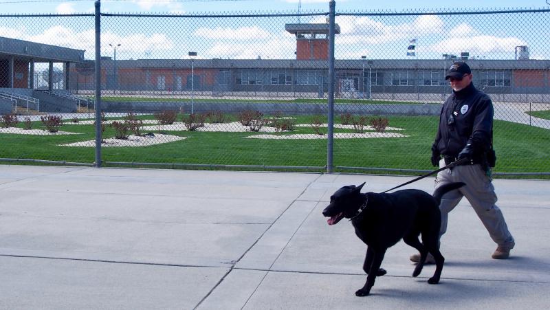 A corrections officer walks the grounds of the Idaho State Correctional Institution south of Boise where Adree Edmo was incarcerated. A corrections officer walks the grounds of the Idaho State Correctional Institution south of Boise where Adree Edmo was incarcerated.