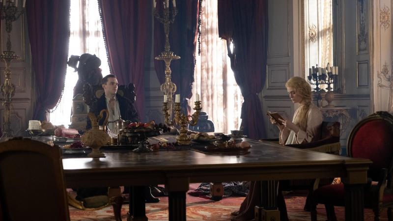 Huzzah? Emperor Peter of Russia (Nicholas Hoult) and a disillusioned Catherine of Prussia (Elle Fanning) enter into a not-great marriage in Hulu's The Great. Huzzah? Emperor Peter of Russia (Nicholas Hoult) and a disillusioned Catherine of Prussia (Elle Fanning) enter into a not-great marriage in Hulu's The Great.