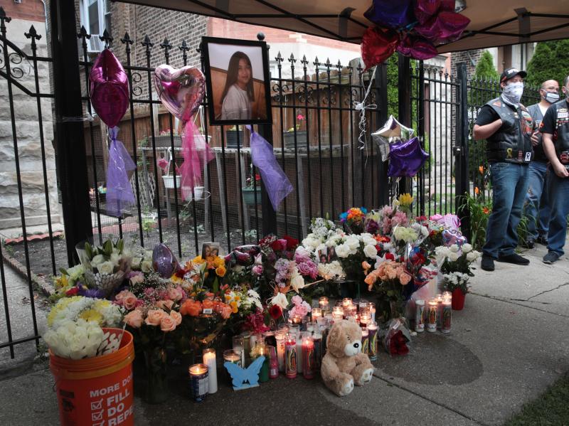 Candles burn in front of a memorial for Lena Nunez, 10, on June 29 in Chicago. The child was shot and killed by a stray bullet while watching TV with her brother in her grandmother's home, reports say. Candles burn in front of a memorial for Lena Nunez, 10, on June 29 in Chicago. The child was shot and killed by a stray bullet while watching TV with her brother in her grandmother's home, reports say.
