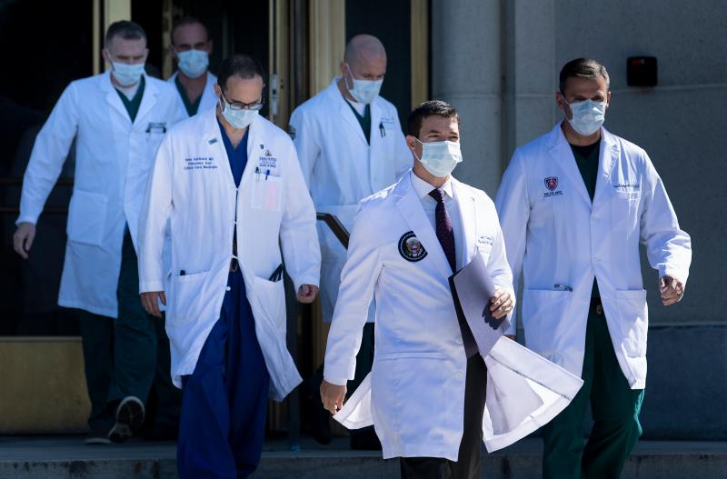 President Trump's team of medical specialists overseeing his care at Walter Reed National Military Medical center. He will still have access to round-the-clock care from the White House medical staff. President Trump's team of medical specialists overseeing his care at Walter Reed National Military Medical center. He will still have access to round-the-clock care from the White House medical staff.