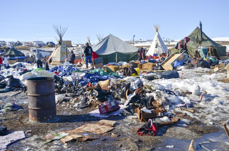 Piles of debris remain at camp. Some of these items were donated by people who support the movement. Others were abandoned by protesters who left camp. Piles of debris remain at camp. Some of these items were donated by people who support the movement. Others were abandoned by protesters who left camp.