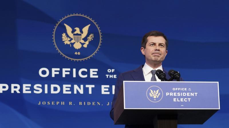 Pete Buttigieg speaks on Dec. 16 after he was nominated to be transportation secretary by then-President-elect Joe Biden. Buttigieg faced a largely friendly reception at his Senate confirmation hearing on Thursday. Pete Buttigieg speaks on Dec. 16 after he was nominated to be transportation secretary by then-President-elect Joe Biden. Buttigieg faced a largely friendly reception at his Senate confirmation hearing on Thursday.