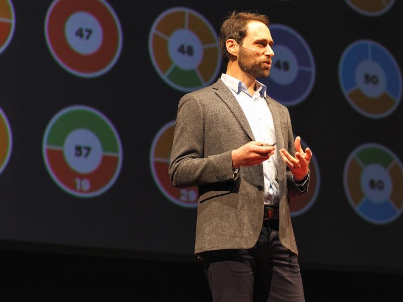 Dan Finkel on the TED stage. Dan Finkel on the TED stage.