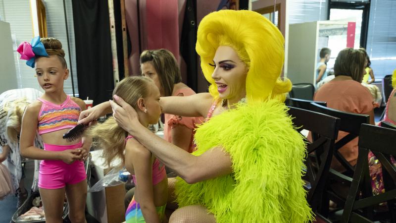 A big bird and her chicks: Alyssa Edwards teaches dance in Mesquite, Texas, in the reality series Dancing Queen. A big bird and her chicks: Alyssa Edwards teaches dance in Mesquite, Texas, in the reality series Dancing Queen.