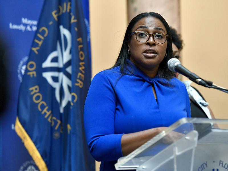 Rochester, N.Y., Mayor Lovely Warren, seen at a Sept. 3 news conference, announced a series of personnel actions and reforms on Monday following a preliminary review of the city's handling of the events following the March arrest and death of Daniel Prude Rochester, N.Y., Mayor Lovely Warren, seen at a Sept. 3 news conference, announced a series of personnel actions and reforms on Monday following a preliminary review of the city's handling of the events following the March arrest and death of Daniel Prude