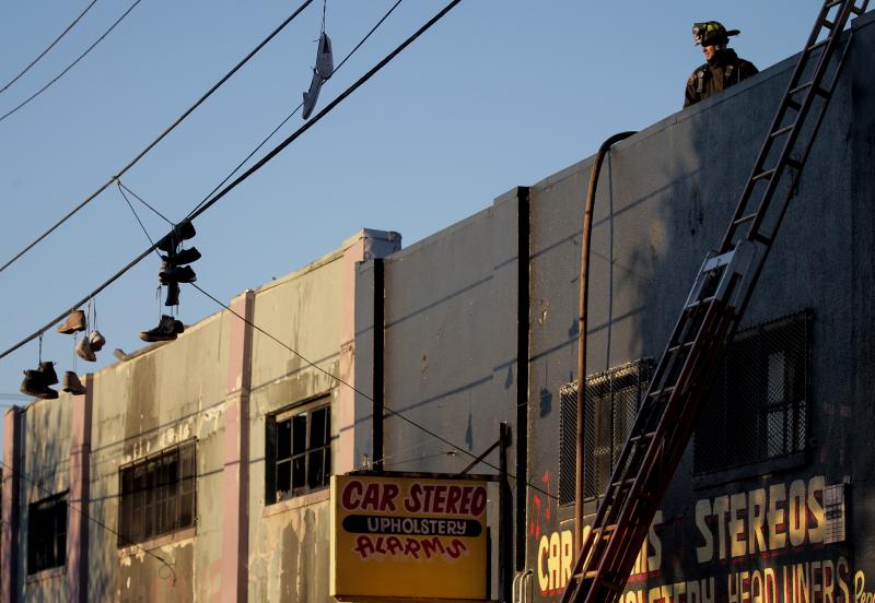 On Saturday, firefighters investigate the scene of the overnight fire at the Ghost Ship warehouse in the Fruitvale neighborhood of Oakland. On Saturday, firefighters investigate the scene of the overnight fire at the Ghost Ship warehouse in the Fruitvale neighborhood of Oakland.