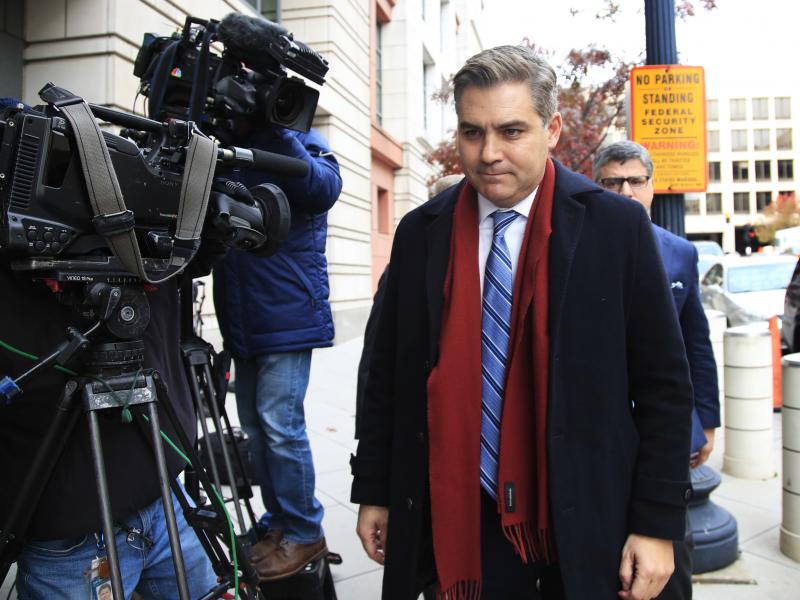 CNN's Jim Acosta walks into federal court in Washington, on Wednesday to attend a hearing on a legal challenge against the Trump administration. CNN's Jim Acosta walks into federal court in Washington, on Wednesday to attend a hearing on a legal challenge against the Trump administration.