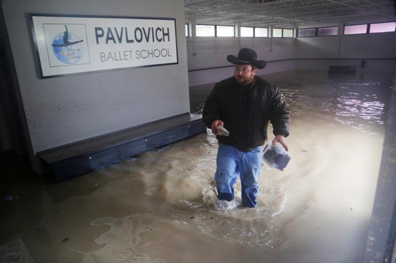 Pictured is the inside of the Pavlovich Ballet School Building, home of the Columbia Classical Ballet, as electrical crews shut off power Monday, in Columbia, S.C. Pictured is the inside of the Pavlovich Ballet School Building, home of the Columbia Classical Ballet, as electrical crews shut off power Monday, in Columbia, S.C.