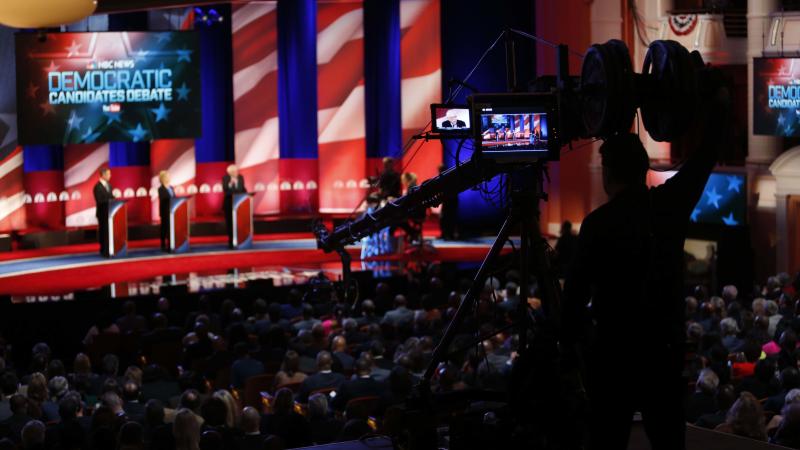 The debate stage before a 2016 Democratic primary debate hosted by NBC and YouTube in Charleston, S.C. Candidates will need higher poll numbers and more grassroots donors to participate in later debates this year. The debate stage before a 2016 Democratic primary debate hosted by NBC and YouTube in Charleston, S.C. Candidates will need higher poll numbers and more grassroots donors to participate in later debates this year.