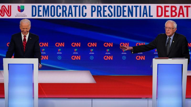 Joe Biden and Bernie Sanders take part in a Democratic primary debate on March 15. After Biden wrapped up the presidential nomination, the two formed joint task forces to formulate policy recommendations on six big issues. Joe Biden and Bernie Sanders take part in a Democratic primary debate on March 15. After Biden wrapped up the presidential nomination, the two formed joint task forces to formulate policy recommendations on six big issues.