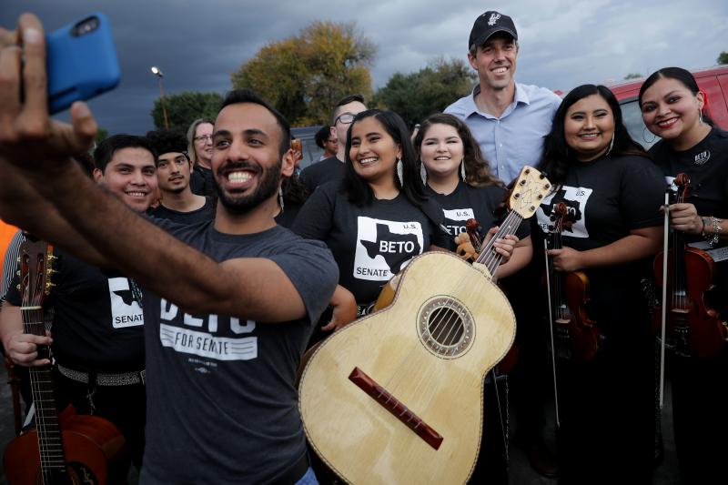 Then-U.S. Senate candidate Rep. Beto O'Rourke (D-Texas) poses with members of a mariachi band during an October 2018 campaign rally in San Antonio, Texas. O'Rourke is one of a score of Democratic politicians talking more explicitly about issues of race th Then-U.S. Senate candidate Rep. Beto O'Rourke (D-Texas) poses with members of a mariachi band during an October 2018 campaign rally in San Antonio, Texas. O'Rourke is one of a score of Democratic politicians talking more explicitly about issues of race th