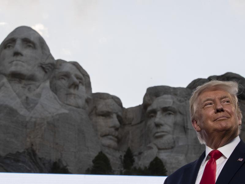 President Trump had little to say about the coronavirus pandemic during remarks Friday at Mount Rushmore National Memorial in South Dakota. President Trump had little to say about the coronavirus pandemic during remarks Friday at Mount Rushmore National Memorial in South Dakota.