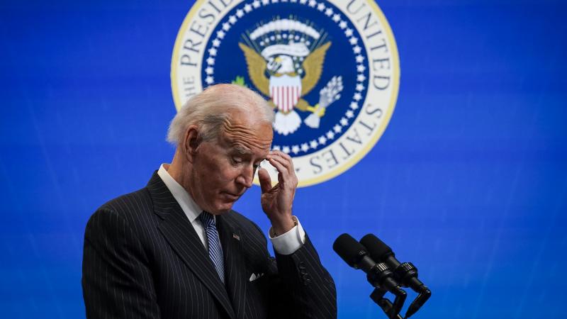 President Biden pauses while speaking after signing an executive order related to manufacturing, at the White House on Monday. Biden is off to a fast start but is running into resistance in Congress. President Biden pauses while speaking after signing an executive order related to manufacturing, at the White House on Monday. Biden is off to a fast start but is running into resistance in Congress.