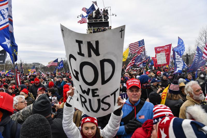 Protesters gather at the U.S. Capitol on Jan. 6. Later that day, the Capitol building was breached by a violent mob driven by what's commonly known as "the big lie": that President Biden wasn't legitimately elected. Protesters gather at the U.S. Capitol on Jan. 6. Later that day, the Capitol building was breached by a violent mob driven by what's commonly known as "the big lie": that President Biden wasn't legitimately elected.