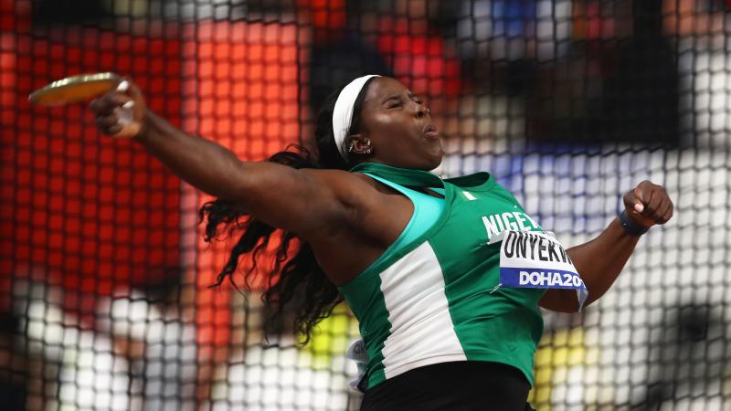 Chioma Onyekwere of Nigeria, shown competing in the Women's Discus qualification of the World Athletics Championships Doha 2019 in Qatar, was one of 10 Nigerians disqualified from the Tokyo Games. Chioma Onyekwere of Nigeria, shown competing in the Women's Discus qualification of the World Athletics Championships Doha 2019 in Qatar, was one of 10 Nigerians disqualified from the Tokyo Games.