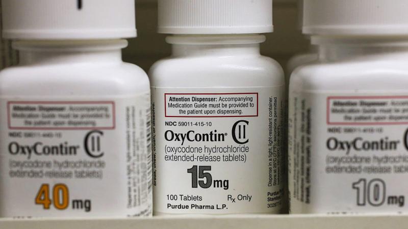 Bottles of Purdue Pharma L.P. OxyContin medication sit on a pharmacy shelf in Provo, Utah, in 2016. Bottles of Purdue Pharma L.P. OxyContin medication sit on a pharmacy shelf in Provo, Utah, in 2016.