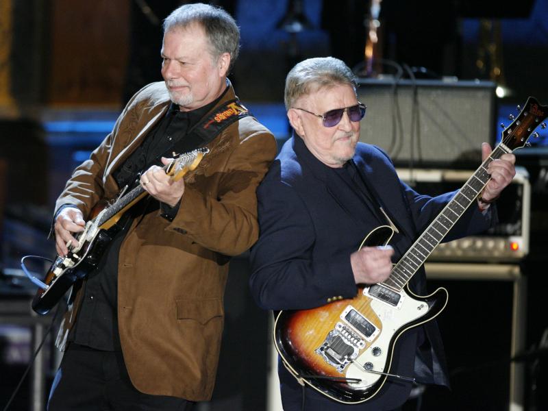 Bob Spalding, left, and Don Wilson of The Ventures perform at the Rock and Roll Hall of Fame Induction Ceremony in New York, March 10, 2008. Wilson, a co-founder of the band, died Saturday at the age of 88. Bob Spalding, left, and Don Wilson of The Ventures perform at the Rock and Roll Hall of Fame Induction Ceremony in New York, March 10, 2008. Wilson, a co-founder of the band, died Saturday at the age of 88.