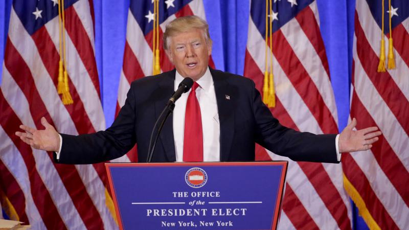 Donald Trump speaks during a news conference on Wednesday in New York, his first as president-elect. Donald Trump speaks during a news conference on Wednesday in New York, his first as president-elect.