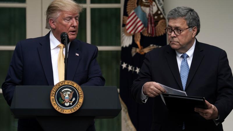 President Trump and U.S. Attorney General William Barr announce the Trump administration's decision to back down from its push for a citizenship question in the White House Rose Garden in July. President Trump and U.S. Attorney General William Barr announce the Trump administration's decision to back down from its push for a citizenship question in the White House Rose Garden in July.