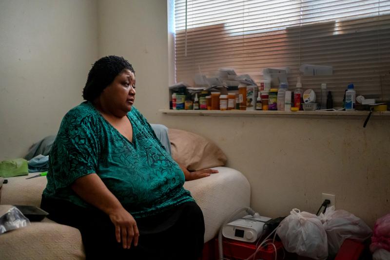 Wilma Banks, who lives in the neighborhood of New Orleans East, sits on her bed next to her nebulizer and CPAP machine. In the aftermath of Hurricane Ida, when much of New Orleans was left without power, she wasn't able to power up the medical devices and Wilma Banks, who lives in the neighborhood of New Orleans East, sits on her bed next to her nebulizer and CPAP machine. In the aftermath of Hurricane Ida, when much of New Orleans was left without power, she wasn't able to power up the medical devices and