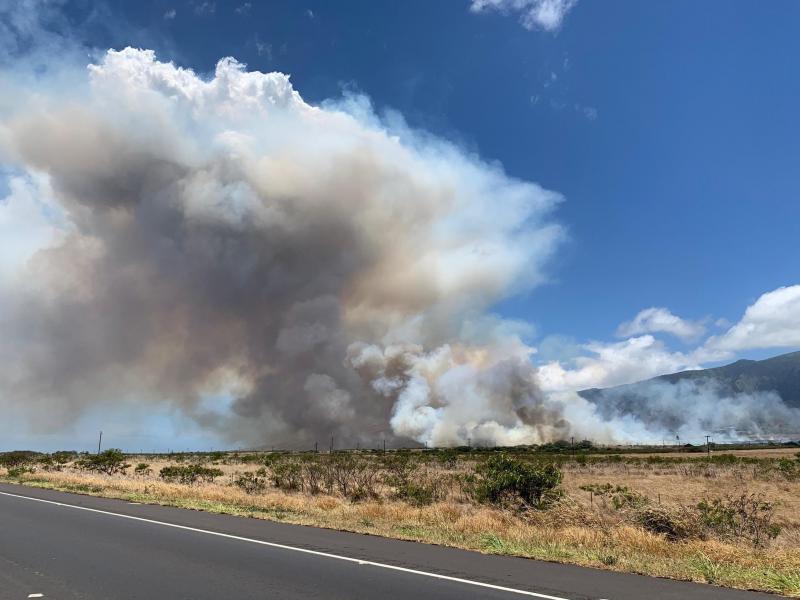 A brush fire that erupted over fallow land Thursday morning in Maui caused thousands of people to be evacuated and temporarily disrupted the island's primary airport. A brush fire that erupted over fallow land Thursday morning in Maui caused thousands of people to be evacuated and temporarily disrupted the island's primary airport.