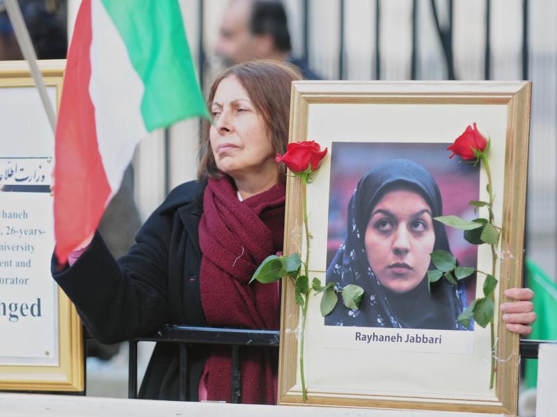 People gather opposite Downing Street during a protest against the execution of a young woman in Iran, in October of last year. Amnesty International says that Iran has undergone an "unprecedented spike" in executions in recent months. People gather opposite Downing Street during a protest against the execution of a young woman in Iran, in October of last year. Amnesty International says that Iran has undergone an "unprecedented spike" in executions in recent months.